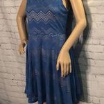 Candie's Candie’s Fit & Flare Two Layer A-line Blue Dress Medium M Photo 3