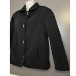 Gallery  Jacket Womens Small Black Quilted Insulated Button Front Pockets Lined Photo 2