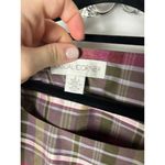 Vintage Casual Corner Silk Sleeveless Plaid Y2K 90s Pink Fitted Tank Top Size 4 Photo 2