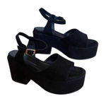 Aquatalia Women's Emmie Platform Heels Sandals suede black Sz 8.5 Photo 2