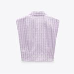 ZARA  Gingham Shoulder Pad Poplin Shirt Button Down Photo 4