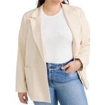 Good American Woven Blazer 2.0 - Size 5 (2XL) Women’s Cream in Color Photo 0