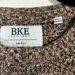 BKE Textured Knit Sweater Brown Speckled Crew Neck Long Sleeve Women Small Photo 1