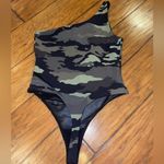 Victoria's Secret Victoria’s Secret Sport One Shoulder Bodysuit Green Camo Medium Photo 1