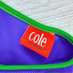 Vintage Cole of California blue and green 80s retro short wrap skirt coverup Photo 2