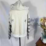 Dance & Marvel Cropped Hooded Flannel + Knit Pieced Shacket Distressed ~Small💛 Photo 3