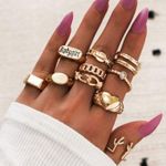 Babygirl Heart Midi Ring Set Gold Photo 0