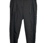 Eileen Fisher Linen Viscose Stretch Pants High Rise Flat Front Elastic Gray 14 Photo 0