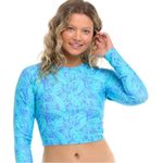 Body Glove  Aqua Leaf Pattern Crop Top Photo 0