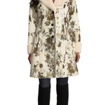 Boston Proper  Faux Suede Shearling Coat Floral Print S Photo 0
