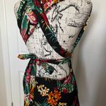 SheIn Curve Tropical V-Neck Tie Wrap around Sleeveless Knee Length Belted Multicolor Shorts Romper Dress 1XL Photo 3