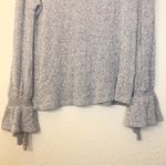 Lucky Brand  Gray Bell Tie Sleeves Soft Sweater Size M Photo 5