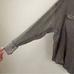 Zenana Outfitters Acid Wash‎ Slouchy Waffle Knit Long Sleeve Button Up Shacket Size L/XL Photo 4