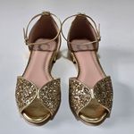 Journee Collection Verona Gold Glitter Open-Toe Sandals Size 7 Wedding Party Photo 5