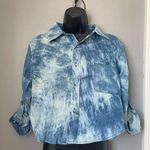 Poetry  Blue boxy Tie-Dye Casual button down Shirt Photo 0