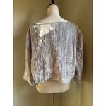 Silver Sequin Velvet Bolero Jacket cardigan y2k romantic boho fairy whimsi silk Size XL Photo 2