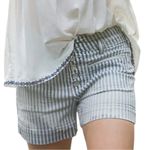 Pilcro  Women’s 28 Blue White Striped Ultra High Rise Patch Pocket Denim Shorts Photo 1