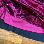 Sam Edelman Womens 0 Pink Sequin Velvet Silver Sleeveless High Neck Sheath Dress Photo 8