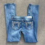 GRACE IN LA  Bling Embellished Boot Cut Jeans distressed 27x33 Photo 1