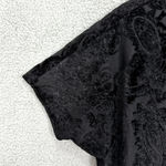 Bobeau black velvet burnout top womens XL geometric exposed zipper witchy grunge Photo 2