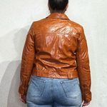 Free People Brown Josie Vegan Leather Moto Jacket Sz M NWT Photo 11