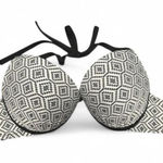 Shade & Shore Shade & Shore Bikini Top 36C – Geometric Black White Padded Swim Top, Boho Photo 0