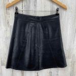 ZARA  Skirt Womens XS Black Faux Leather Exposed Zipper Button Closure Lined Photo 1