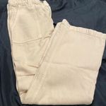 ZARA NWOT creamy beige High Rise cargo jeans pants large pockets small s Photo 0
