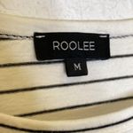 Roolee Women’s Black & White Striped Midi T-Shirt Dress Casual Sz M Cotton Photo 3
