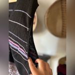 Sigrid Olsen Sigird Olsen Sport Black and purple striped  Patterned Knit sweater Vest XL Photo 1