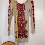 Free People  Aztec Princess Bodycon Dress long Sleeve Tribal Mini Size XS Photo 3