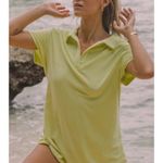Araminta James Terry Cloth Dress Size XS Neon Green Polo Oversized Photo 8