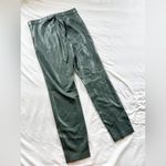 ZARA Faux Leather Pants Womens Large Green Pleated Tapered Event Casual Photo 1