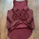 MOSSIMO burgundy swing tank top with velvet, size M Size M Photo 2