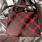 Steve Madden  Bleeding Hearts Bevelyn Satchel Purse Red & Black Photo 2