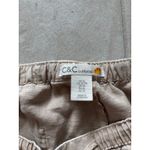C&C California  Womens XL Tan Linen Blend Pull On Cargo Pants Pockets‎ Y2K Beach Photo 2