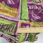 Seven Wonders Two Piece Set Womens XS Purple Green Hawaiian Aloha Shirt Shorts Photo 13