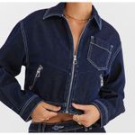 Mistress Rocks  Denim Jacket Cropped Size XS Blue Photo 3