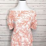 Michael Kors Beach Casual Coral Reef Off Shoulder Top Small White & Red Photo 2