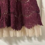 Francesca's Francesca’s Burgundy Lace Dress with Tulle Photo 5