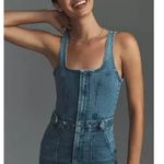 Good American Fit For Success Denim Sleeveless Jumpsuit in Wash Blue274 Photo 2