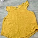 Madewell Gold Short Sleeve Scoop Neck Top Size M Photo 6