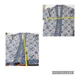 Max Studio  Medium Kimono Printed Blue & White Classic Beach Vacation Photo 3