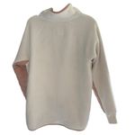 Abercrombie & Fitch Abercrombie &‎ Fitch Womens Cream Pink Quilted Fleece Pullover Sweatshirt Photo 1