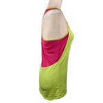 Athleta  Racerback Workout Tank Top S Neon Yellow Pink Sleeveless Athletic Gym Photo 2
