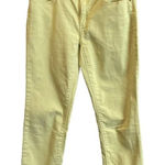 Chico's  00 Size US 2/XS Platinum Ankle Cropped Jeans‎ Yellow Green Mid Rise Denim Photo 0