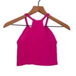 Free People  Ribbed Racerback Crop Tank Top Magenta M L Photo 3