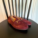 Joie  burgundy suede loafer flats with buckle size 9 Photo 3