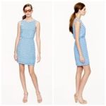 J.Crew  Mini Dress 0 Dree Striped Silk Blue White Nautical Summer Party Boat Photo 2