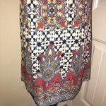 En Crème Navy & Cream with Gold Embroidery Boho Dress Size L Blue Size L Photo 6